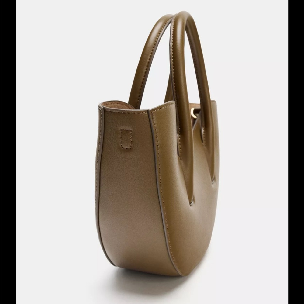 Zara Olive Crescent Top-Handle Crossbody Bag - Picture 4 of 5